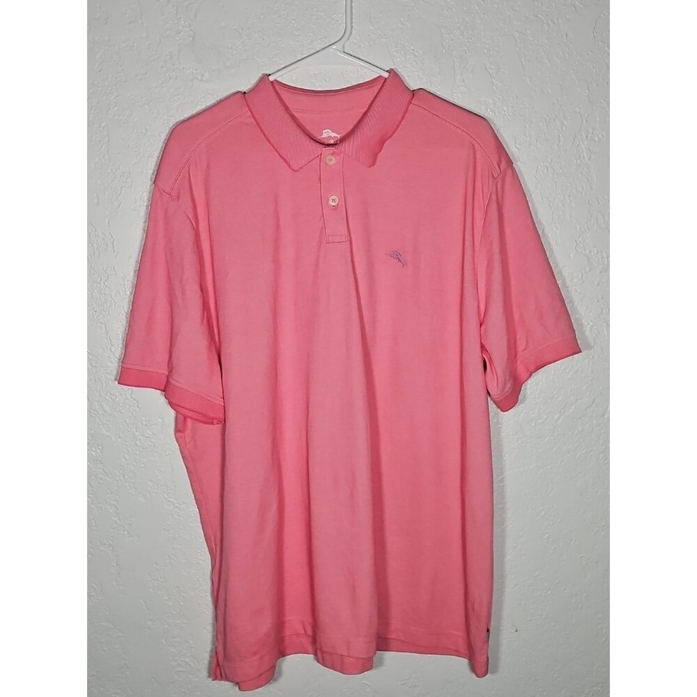 Tommy Bahama Men's Polo Shirt - Short Sleeve - Pink - XL